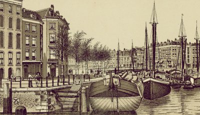 Rotterdam: Geldersche Kade (litho) by European School