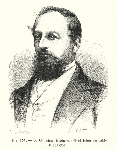S Canning, Atlantik Kablo Elektrik Mühendisi (gravür) by European School