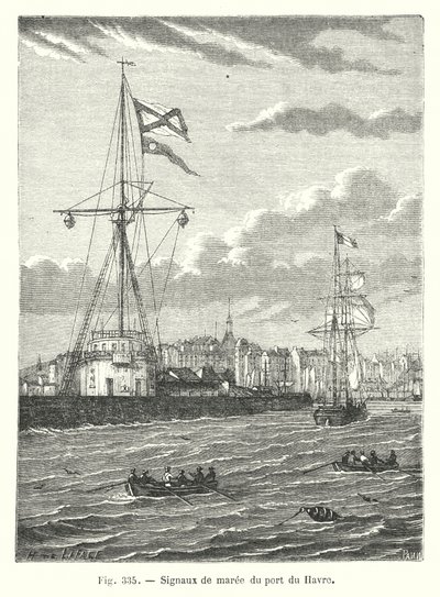 Le Havre limanından gelen gelgit sinyalleri (gravür) by European School
