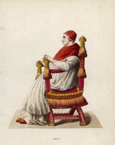 Sixte IV (renkli gravür) by European School