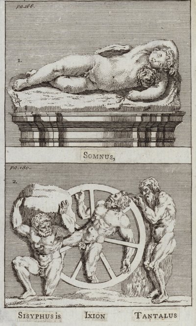 Somnus, Sisyphus, Ixion, Tantalus (gravür) by European School