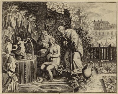 Susanna ve yaşlılar (gravür) by European School