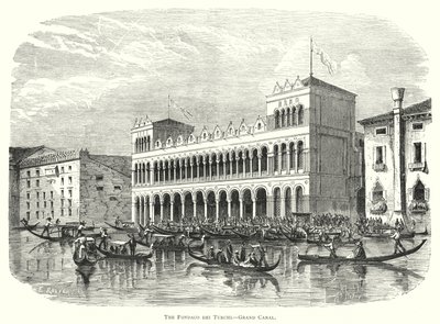 Fondaco dei Turchi, Büyük Kanal (gravür) by European School