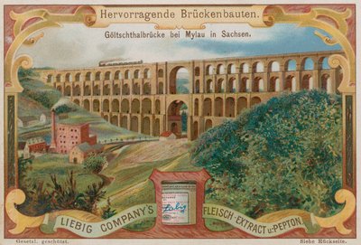 Goltzsch Viyadüğü Demiryolu köprüsü, Mylau, Almanya by European School