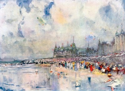 Kursaal ve Digue, Oostende (renkli lito) by European School
