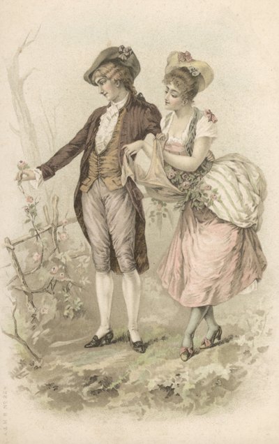 Yürüyen çift (renkli lito) by European School