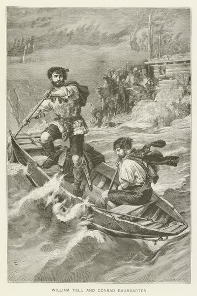 William Tell ve Conrad Baumgarten (gravür) by European School