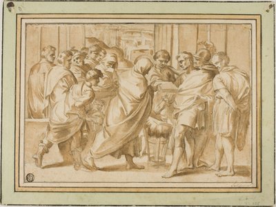 Roma Tarihinden Bir Sahne, Dökümlü Figür Cetvele Kitap Sunuyor by Eustache Le Sueur