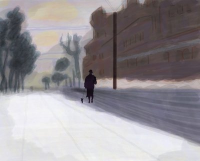 Prospect Park, Kar Sonrası Batı (dijital sanat) by Evan Sklar