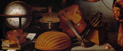 Müzik Aletleri, Küre ve Armillary Küre Detayı ile Natürmort, 17. yüzyıl. by Evaristo Baschenis