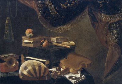 Müzik aletleri ile natürmort by Evaristo Baschenis