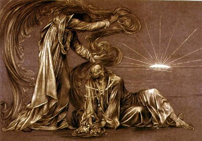Earthbound için tamamlanmış çalışma, c.1897 (tebeşir) (bkz. 27982) by Evelyn De Morgan