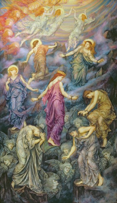 Cennetin Krallığı Şiddete Uğrar (tuval üzerine yağlı boya) by Evelyn De Morgan