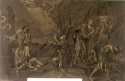 Gölgeler Vadisi, 1899 dolayları (pastel, kağıt üzerinde tebeşir) by Evelyn De Morgan