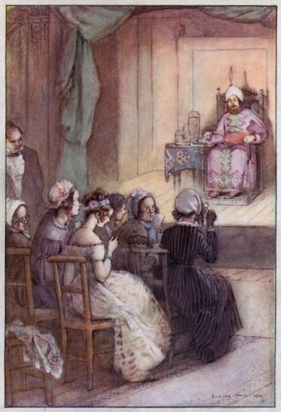 Bayan Gaskell tarafından Cranford için çizim (renkli taş) by Evelyn Paul