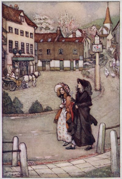 Bayan Gaskell tarafından Cranford için çizim (renkli taş) by Evelyn Paul