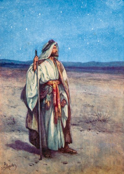 İbrahim ve Yıldızlar (renkli taş baskı) by Evelyn Stuart Hardy