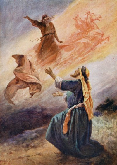 Elijah going to Heaven in a chariot of fire  by Evelyn Stuart Hardy