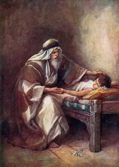 Elişa Çiftçinin Oğlunu Yetiştiriyor (renkli taş baskı) by Evelyn Stuart Hardy