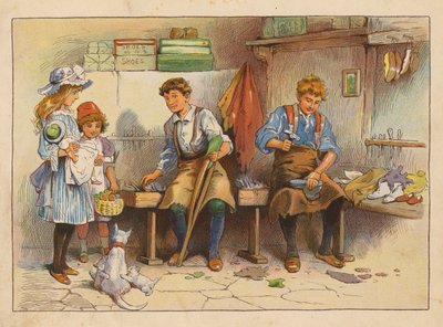 Küçük İşçiler: Çizme ve Ayakkabı Ustası (renkli taş baskı) by Evelyn Stuart Hardy
