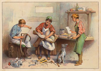 Küçük İşçiler: Semerci ve Koşumcu (renkli taş baskı) by Evelyn Stuart Hardy