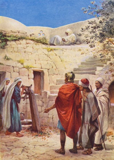 Peter ve Asker (renkli taş baskı) by Evelyn Stuart Hardy