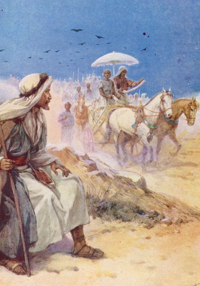 Philip ve Etiyopyalı (renkli taş baskı) by Evelyn Stuart Hardy