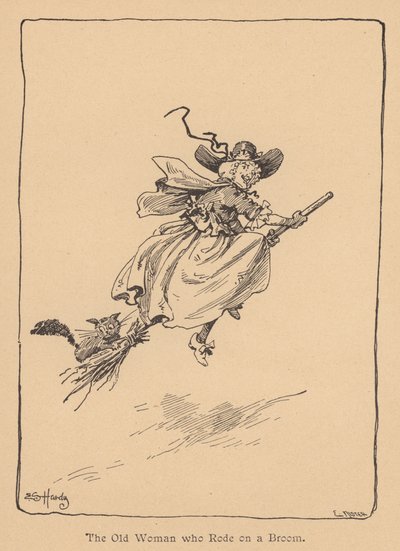 Süpürgeye Binen Yaşlı Kadın by Evelyn Stuart Hardy