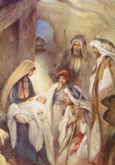 Çobanın Ziyareti (renkli taş baskı) by Evelyn Stuart Hardy