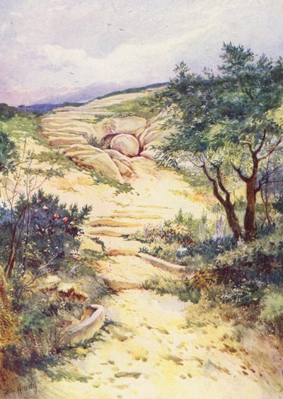 Bahçedeki Mezar (renkli taş baskı) by Evelyn Stuart Hardy