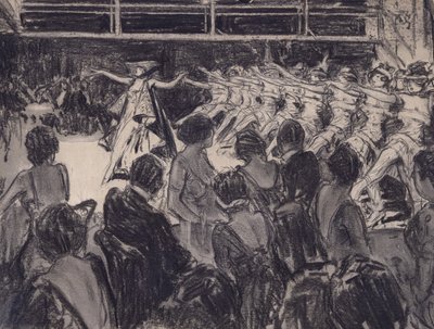 Kabare Sahnesi (hazır karton üzerine karakalem) by Everett Shinn