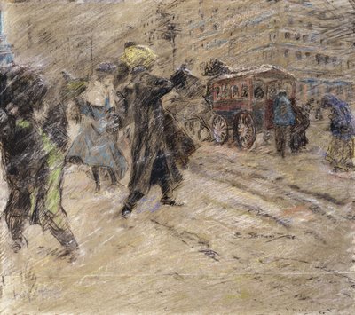 Kar Fırtınası, Madison Meydanı, New York by Everett Shinn