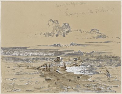 Oss ve Lithoijen arasındaki çakıl yol ile manzara by Everhardus Koster