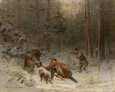 ayı avı by Evgeny Alexandrovich Tichmenev