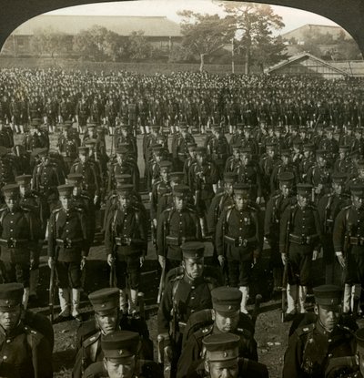 Japon piyade İmparatorların doğum günü incelemesinde, Tokyo, Japonya. by Excelsior Stereoscopic Tours