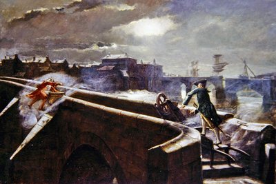 Ayr Brigs (tuval üzerine yağlıboya) by Eyre Crowe