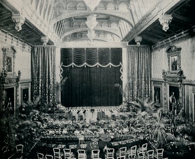 Waterloo Odası, Windsor Kalesi, 1891, c1891,1901 Devlet Oyunları için bir tiyatro olarak donatılmış by Eyre and Spottiswoode