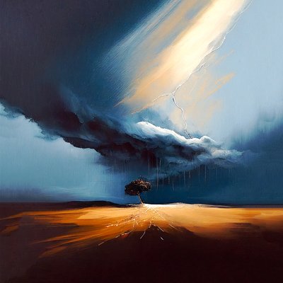 Soyut Yağlıboya manzara resmi, John Singleton stili, Yazdırılabilir dijital Sanat by F. Abderrahim