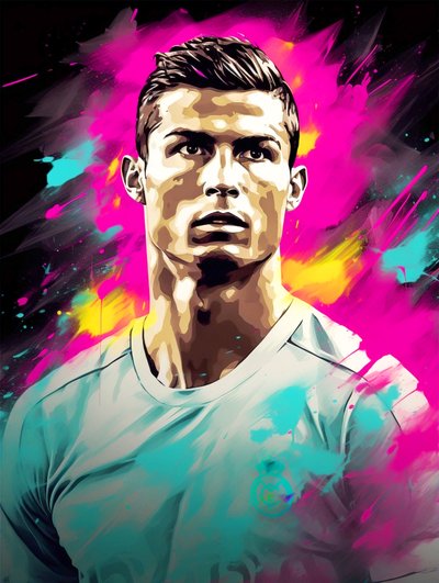 Soyut akrilik tablo, tuval üzerine Cristiano Ronaldo, duvar sanatı baskıları by F. Abderrahim