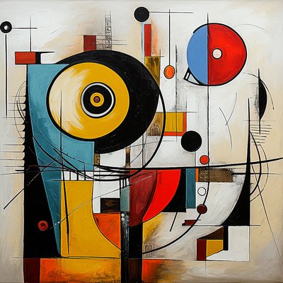 Soyut neo dadaist desenler, Dadaizm sanat eseri stili, duvar sanatı baskısı by F. Abderrahim