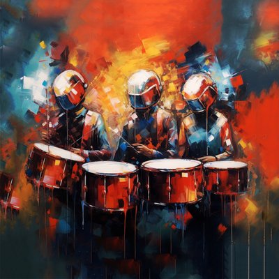 Davul çalan bir grup müzisyen davulcu, rock müzik, Yazdırılabilir dijital Sanat by F. Abderrahim
