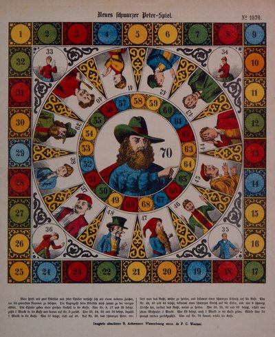 Game of Schwarzer Peter veya Black Peter, Ackermann, Wissembourg tarafından yayınlanan geniş sayfa by F. C. Wentzel