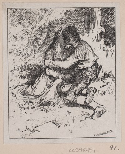 "Kralın Tavşanlarını Çoban" için illüstrasyon by F. Hendriksen