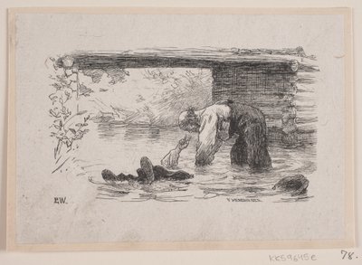 "Akıntıya karşı kaltak" için illüstrasyon by F. Hendriksen