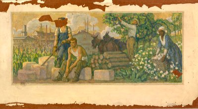 Bugünün Bolluğu (duvar resmi çalışması, Clarksville, Tennessee Postanesi) by F. Luis Mora