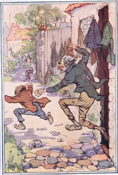 Onların peşinden dükkândan dışarı fırladı ve onları uçurdu, David Copperfield, 1914