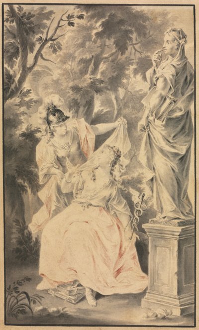 Alegorik Sahne: Bir Heykelin Önündeki Çift, 1700