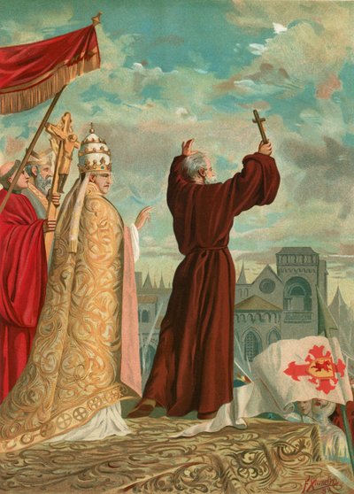 Peter the Hermit, Haçlı Seferini vaaz ediyor by F. Xumetra
