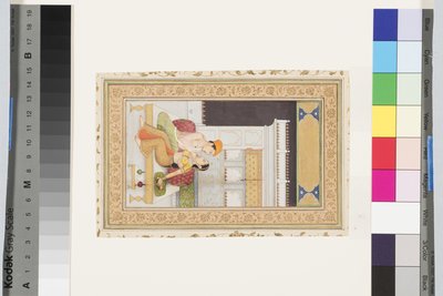 Dipak Raga, c.1750 (kağıt üzerine opak suluboya ve altın, bir albüm sayfasına monte edilmiş) by Faqir ullah Faqir ullah