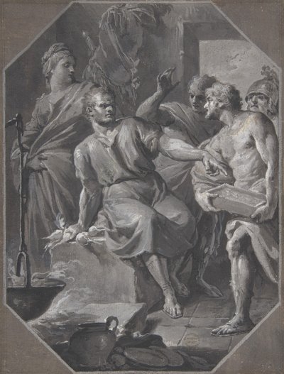 Samnit Elçilerinin Hediyelerini Reddeden Manius Curius Dentatus, 1732-92 by Fedele Fischetti